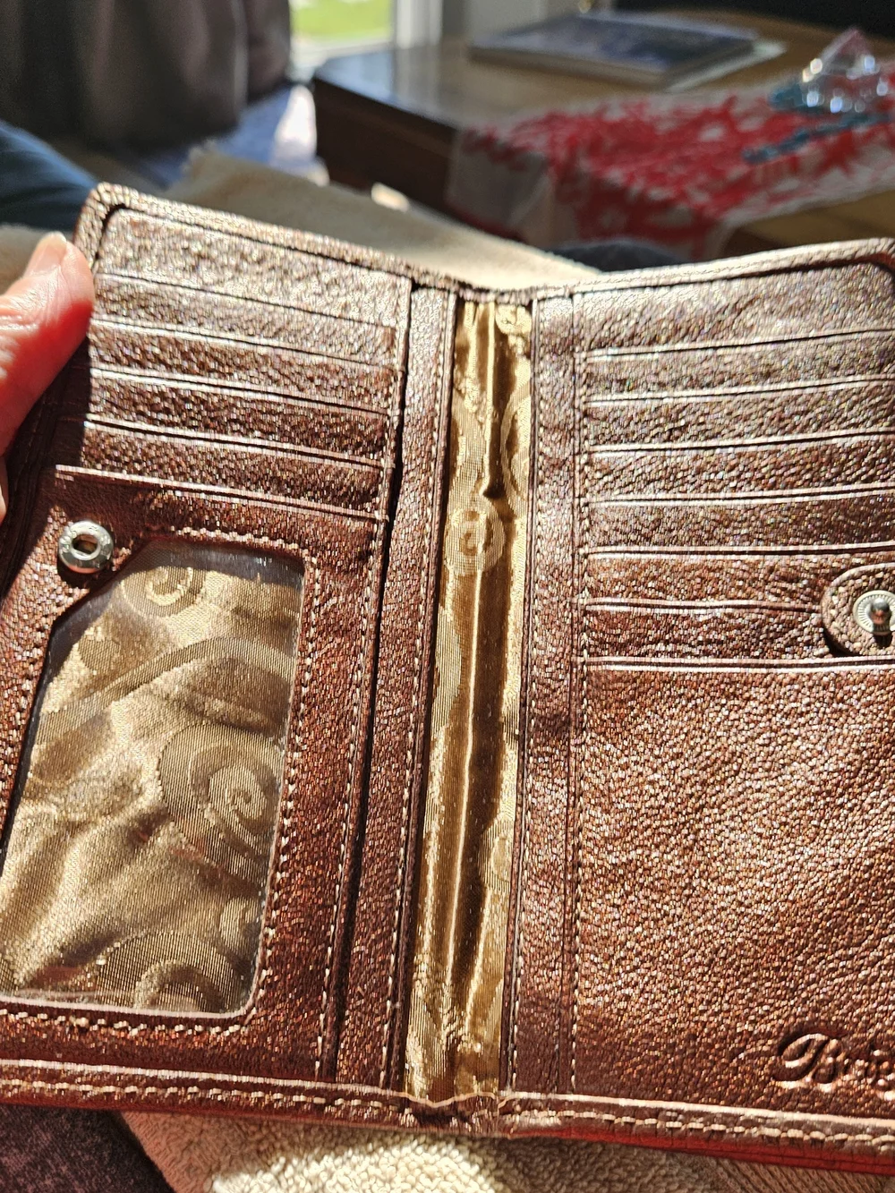 Brighton Organizer Women's Pebbled Leather Wallet with Silver Accent